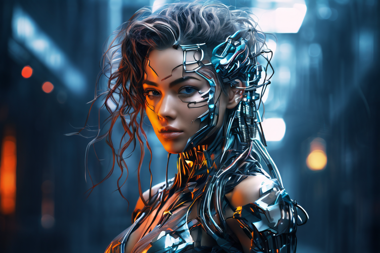 a-cyborg-woman-half-human-half-machine-in-a-cyberpunk-atmosphere-512510202